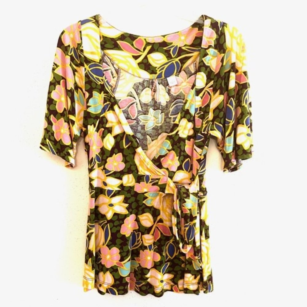 Ric Rac Short Sleeve Multicolored Tunic, size S